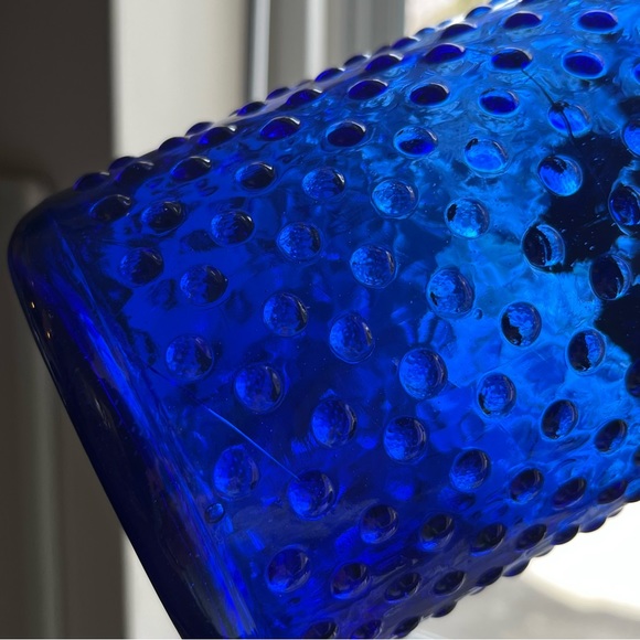 Vintage cobalt blue hobnail glass canisters set of three - Picture 9 of 11
